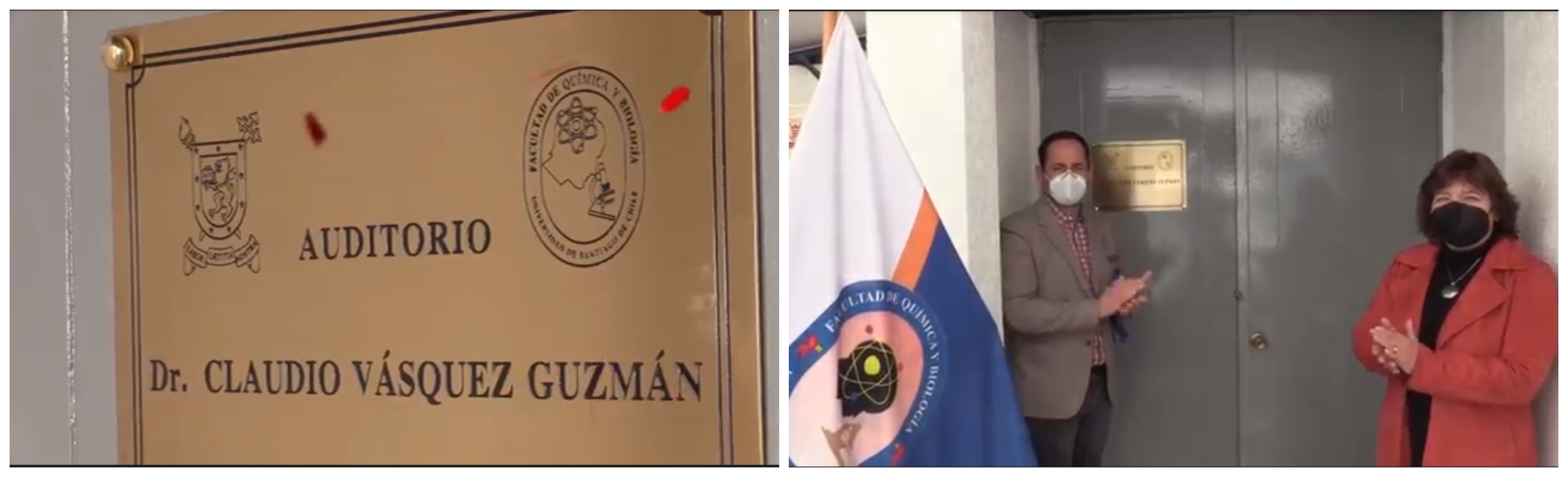 Facultad de Química y Biología nombra auditorio Dr. Claudio Vásquez Guzmán en honor a su académico e investigador