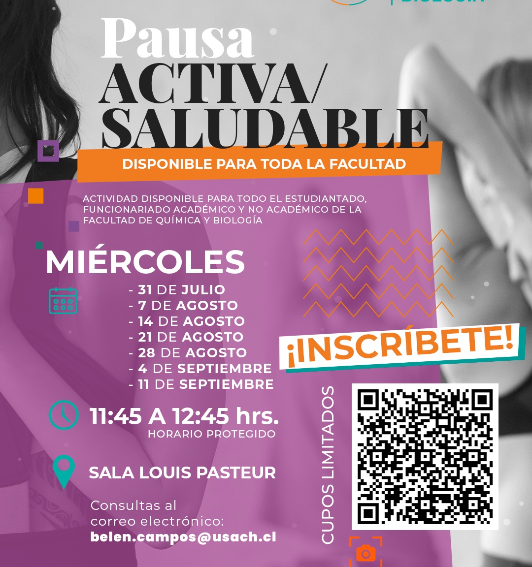 ¡Únete a la Pausa Activa y Saludable de la Facultad de Química y Biología!