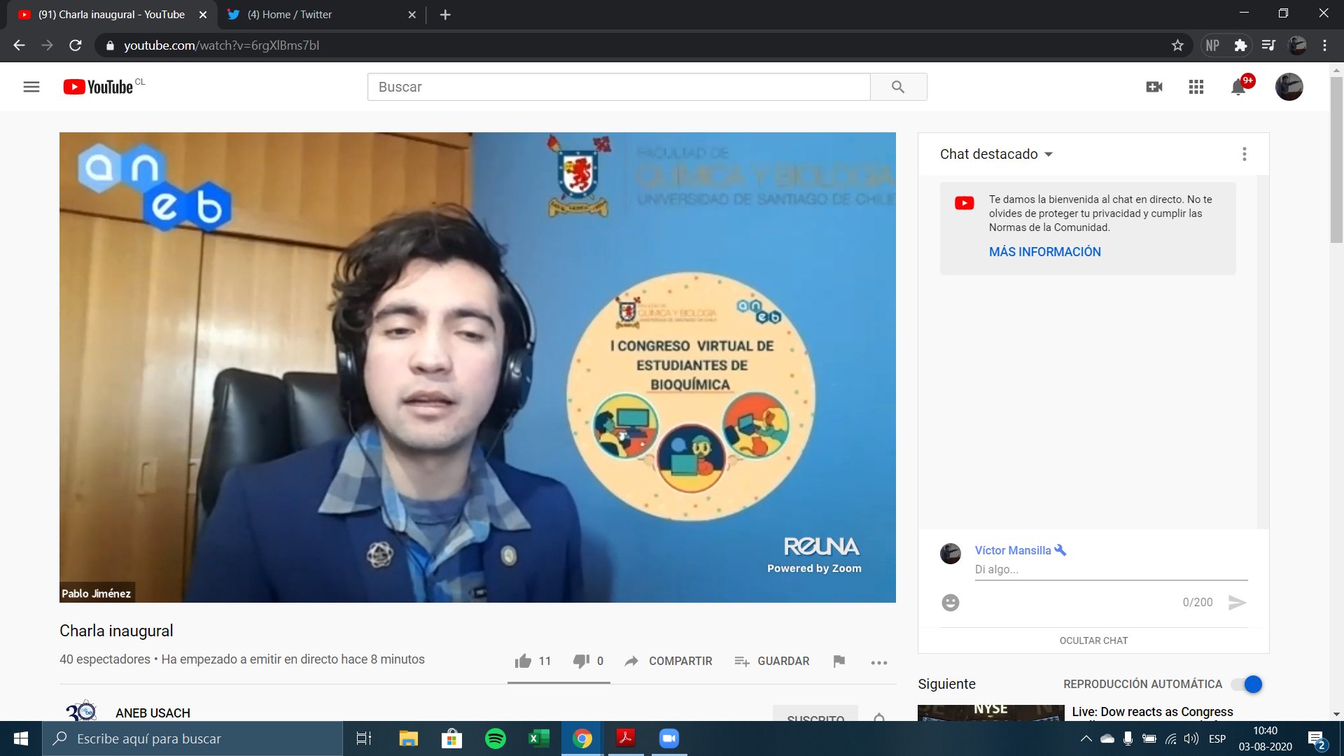 imagen Con gran convocatoria y destacando el rol social de los científicos comenzó el 1º Congreso Virtual de Estudiantes de Bioquímica