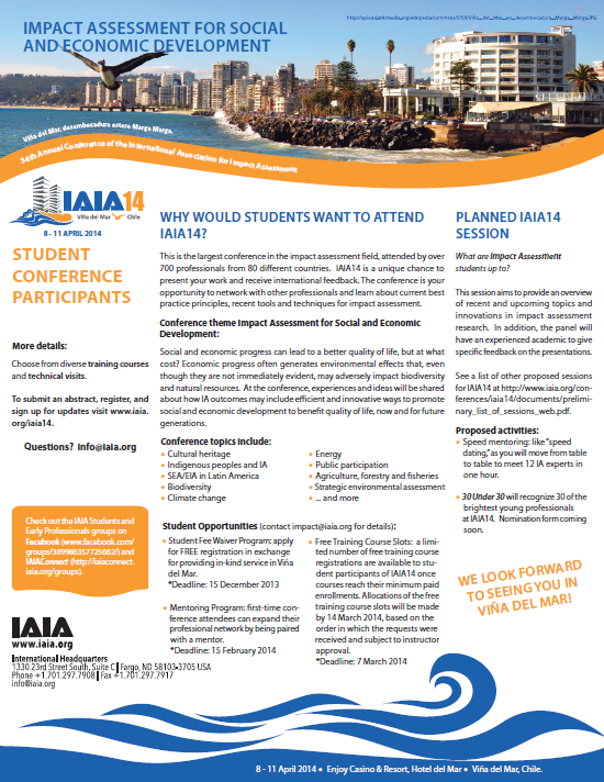 IAIA 14 Oportunidades para Estudiantes