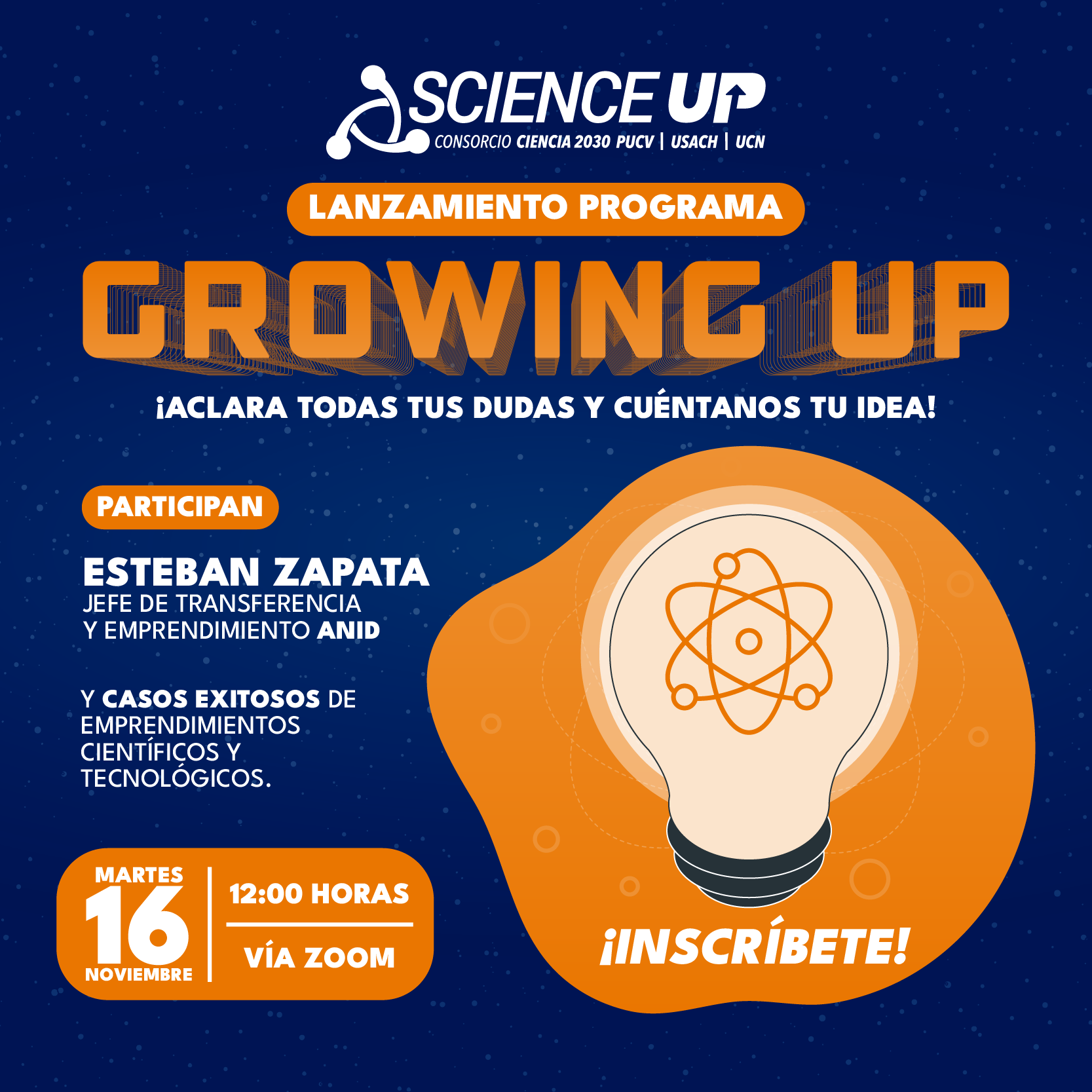 ¡Cuéntanos tu idea!: Consorcio Science Up lanza convocatoria para participar de un Programa de emprendimiento de base científica tecnológica 
