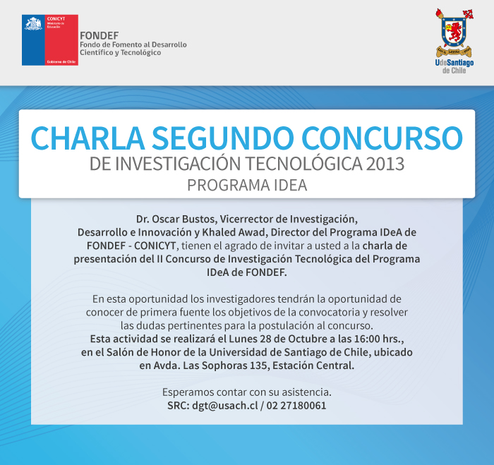 Charla Presentación: II Concurso de Investigación Tecnológica del Programa Fondef Idea