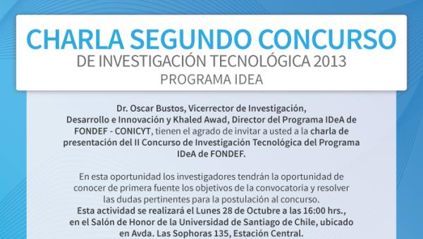 Charla Presentación: II Concurso de Investigación Tecnológica del Programa Fondef Idea